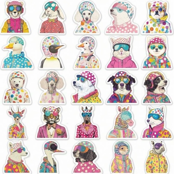 50 Colorful Animal Stickers - Picture 2 of 3